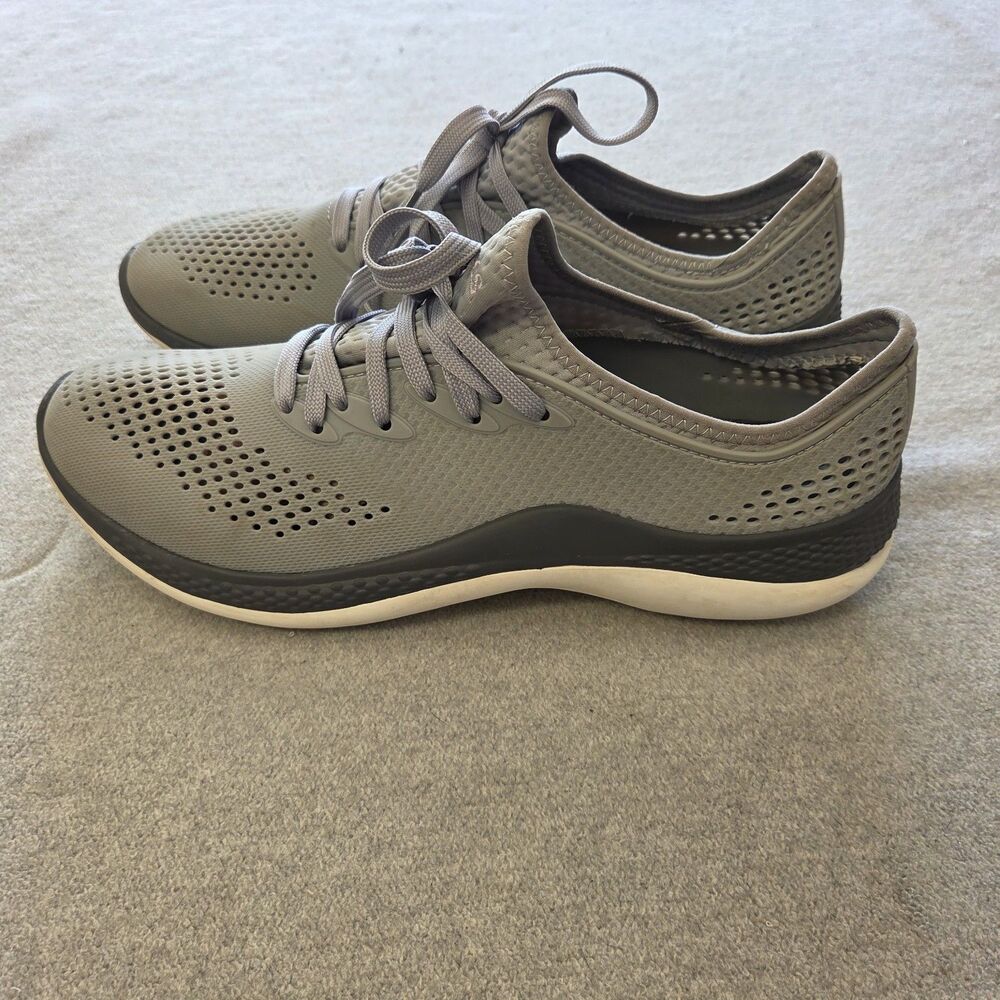 CROCS LiteRide 360 Pacer Gray Sneaker Lace-up Waterproof Casual Mens Size 11